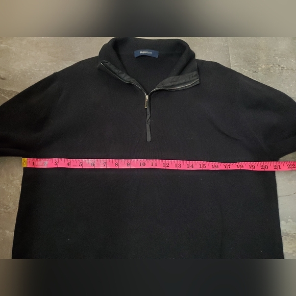 Zegna Sport Men's Quarter Zip Black Ribbed Stretchy Long Sleeves Sweater. XL. - Picture 12 of 15